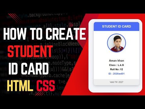 How to Create Student ID Card in HTML CSS | School ID Card Design