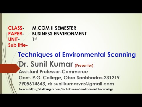 #Techniques_of_Environment_scanning, by #DrSunilKumar,