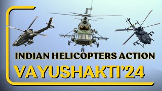 INDIAN ATTACK HELICOPTERS IN VAYUSHAKTI 24 #indianairforce #halrudra #apache #mi17 #vayushakti2024