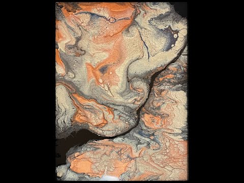 Acrylic Flow Open Cup Style with Black, Gold, Copper and a hint of Blue