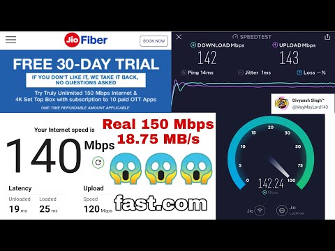 JIO FIBRE 150Mbps Internet Speed Test 2023 | JIO FIBRE TRIAL SPEED TEST | JIO FIBRE ₹999 PLAN