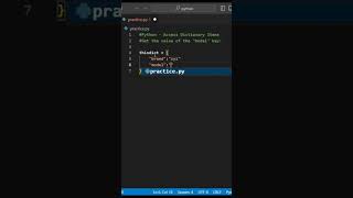 Python Access Dictionary items #python #pythonprogramming #coding #pythoncoding #code