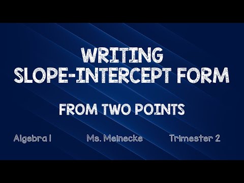 Writing y=mx+b from Two Points