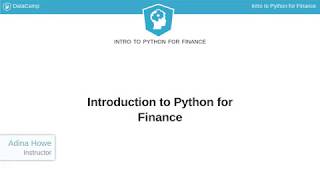 Python Tutorial : Introduction to Python for Finance