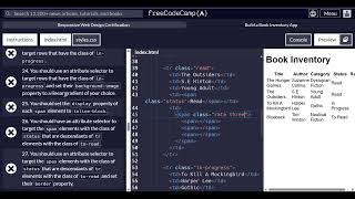 FreeCodeCamp CSS Build A Book Inventory Page