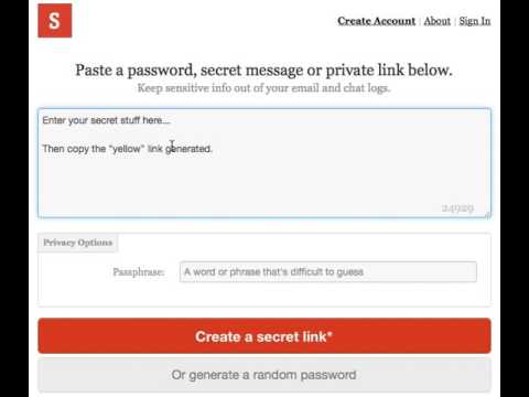 How to use the One-Time Secret private links service