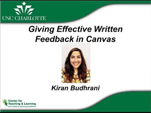 Giving Effective Written Feedback in Canvas (1/19/17)