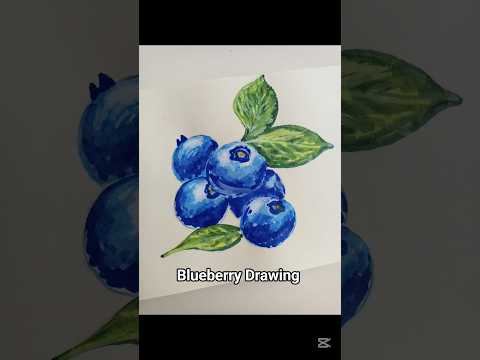 Easy Blueberry Drawing in 30 Seconds 🫐✨ #blueberrydrawing #markerart #artshorts #blueberry #easyart