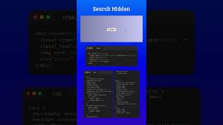 Hidden search input | #programming  #code #tutorial #shorts #shortvideo  #css #javascript #animation