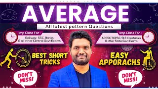 AVERAGE Full Concept + Shortcut Tricks | New Pattern Question & PYQ's | For All SSC, RRB, Bank Exams