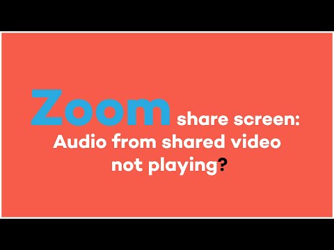 Zoom share screen: Audio from shared video not playing?