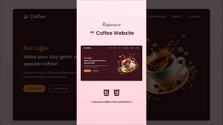 Responsive Coffee Website in HTML & CSS