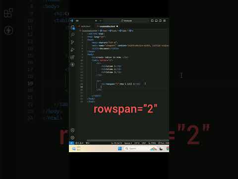 Creating table in HTML || Use of rowspan and colspan in table