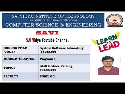 06  Program 4 Shift Reduce Parsing Technique