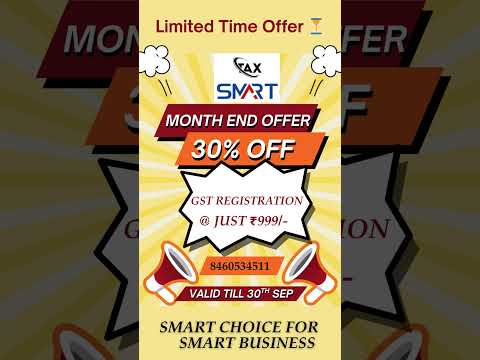 "Business Start Karna Hai? GST Abhi Register Kare! ⭐" Offer Valid This Month Only! ⏳ #gst #offer