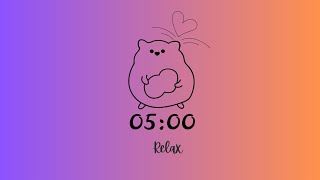 5 Minute Study Timer 🍑💜 | Sunset Gradient Aesthetic + Cozy Focus Vibes