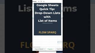 Google Sheets Drop-Down Lists with List of Items