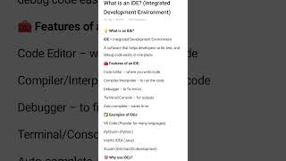 What is an IDE? Coding Ka Smart Tool! #Shorts IDE
