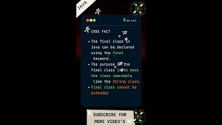 #javaclass #javafinalclass #codefacts #interview