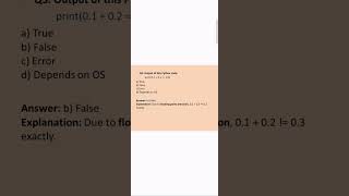 Is it true or false #python #placements #pythonmcq