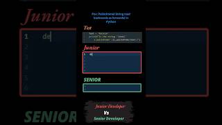 Junior vs Senior: Palindrome check in Python #programming #python #coder  #codewithdeveloper