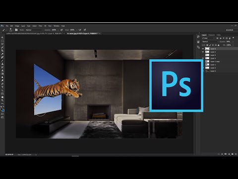 Photoshop Tutorial: Tiger Photo Manipulation | Tiger Jumping Outside from TV