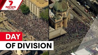 Melbourne city shut down, police out in force, protests for and against Australia Day | 7NEWS