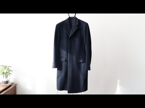 【ザ！王道】オーダーコートを麻布テーラー(azabu tailor)で作ってみた｜ネイビー｜無地｜カシミア｜チェスターフィールドコート