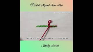 Partial whipped chain stitch #shorts #ytshorts #1minutetutorial #chain   #whippedchainstitch