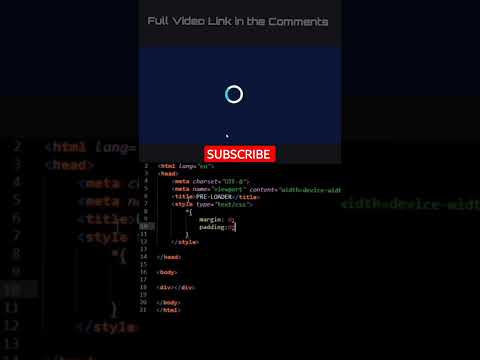 Preloader for website #coding #css #html #htmltutorial #websitedesign #preloader #loadingscreen