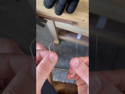 How to thread a needle for saddle stitching