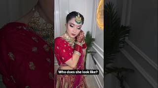 Who does she look like?😍#bridalmakeupmasterclass #makeuptutorialforbeginners #makeupathome #makeup