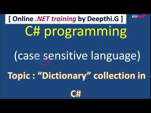 Collections : Dictionary example in C# | dgTraining