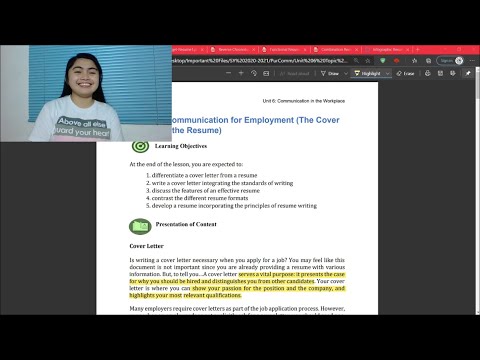 (Purposive Communication) Unit 6: Topic 2 - Communication for Employment Cover Letter and Resume