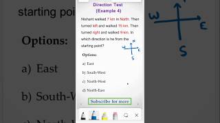 Direction Test Example 4 || Reasoning Questions #ytshorts #shorts #directiontest