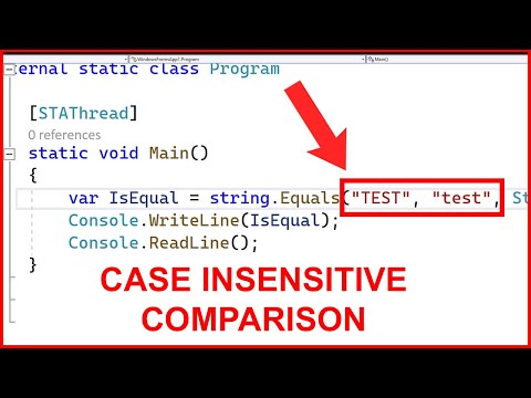 C# how to compare strings case insensitive