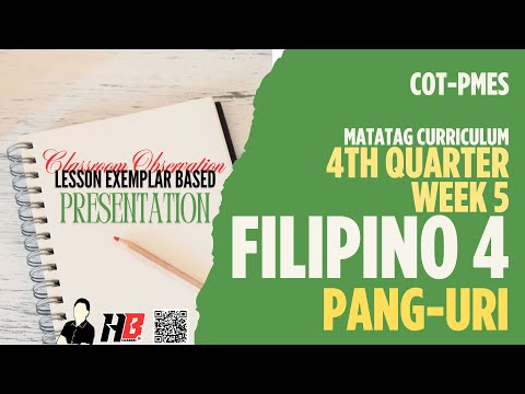 COT - Filipino 4 (MATATAG) Quarter 4 Week 5  Lesson Presentation : Pang-Uri (PMES Based)