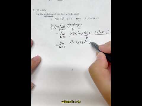 UIUC 2012 Math 221 Calculus Q2 (Exam File Link in Description)