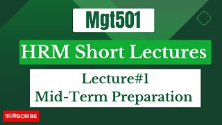 MGT501 Short Lecture 1|HRM Short Lecture|Introduction to HRM | Human Resource Management (HRM)