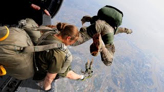 The Insane Action | Female Paratroopers Out Of C-17 Globemaster III
