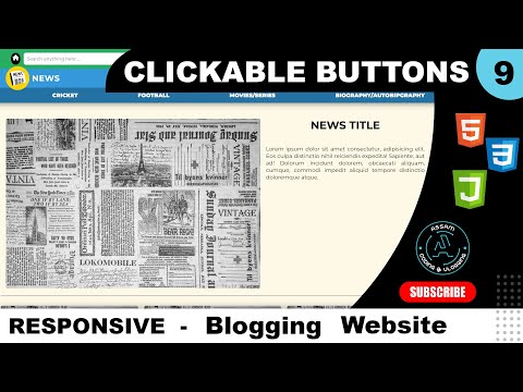 Responsive Blogging Website | Part - 9 | Clickable Buttons | HTML CSS & JAVASCRIPT #AssamCoding
