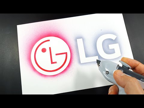 How to draw LG logo with a stencil | Logo art | Stencil art