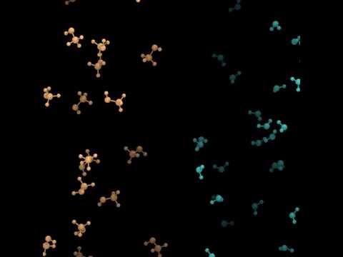 Spontaneous mixing of methanol (left) and water (right) in the gas phase