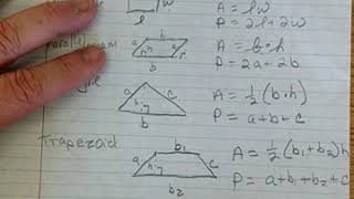 Geometry formulas