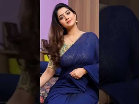 Elegant Navy Blue Saree Look | Simple & Classy Desi Style ✨ #shorts #indianfashion