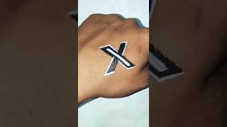 X Logo Tattoo On Hand temporary tattoo art by MrRizwan shah #tattoo #logo #art #gelpenart #short
