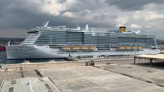 COSTA TOSCANA : WALK TOUR OUTDOOR PROMENADE DECK 8 ( TOUR A PIEDI DELLA PROMENADE ESTERNA PONTE 8 )