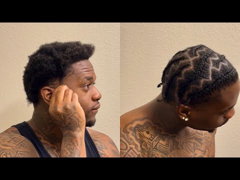 How to do Cornrows on mens very short hair. *Zig Zag cornrows*