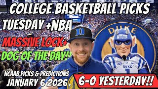 College Basketball Picks Today Tuesday 1/6/2026 | Free College Basketball Bets & NBA Player Props