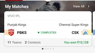 Dream11 Winner 🔥🔥🔥🔥🔥 Rajsthan Royals v/s Punjab Kings  #shorts #techjugad